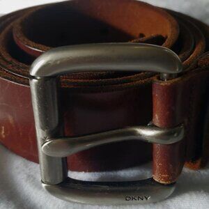 VINTAGE DKNY Donna Karen 72515 Men's Brown Italian SADDLE Leather Belt SIZE 38